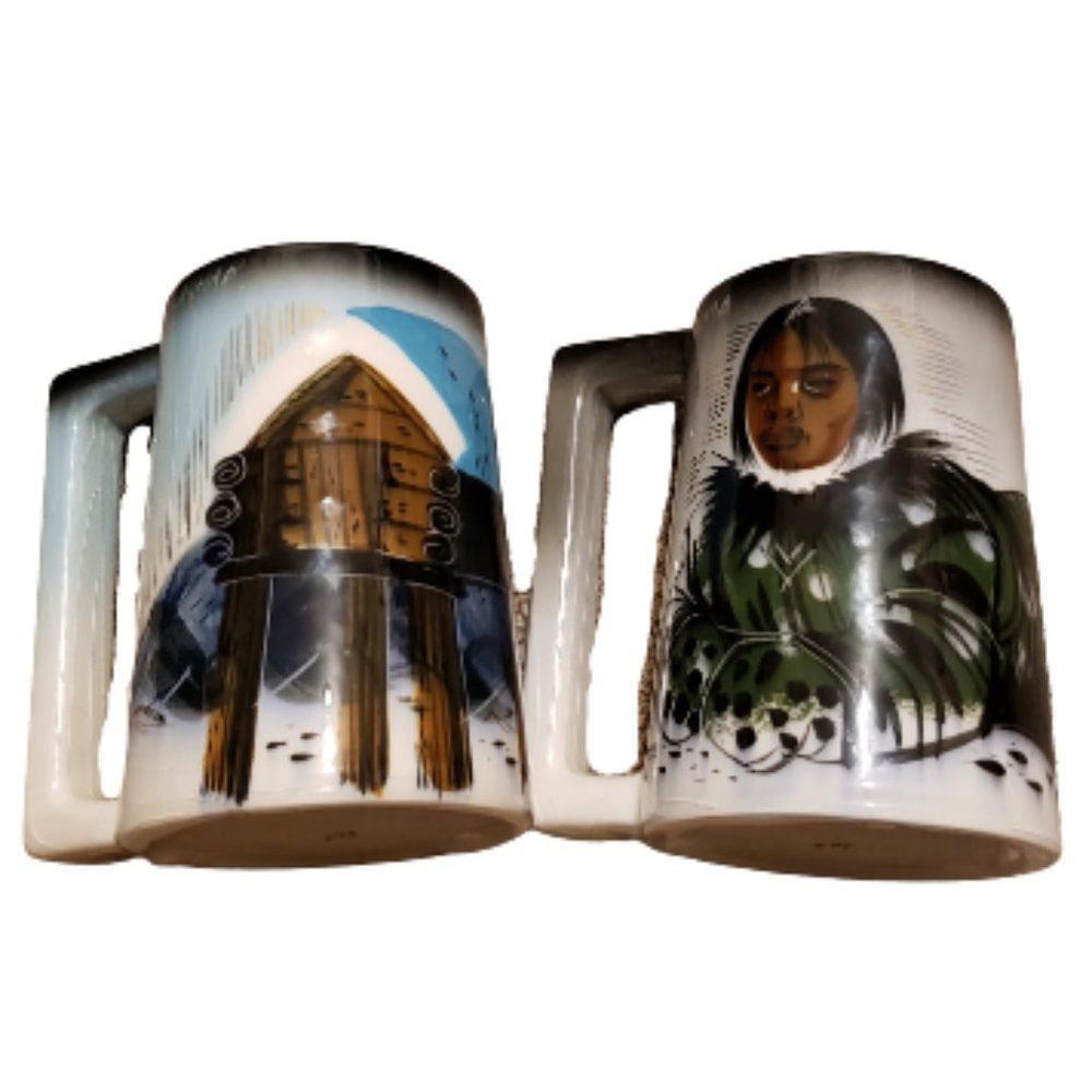Sascha Brastoff | Vintage Eskimo Hunter Winter Cabin Stein Tall Mug OS Pre-owned